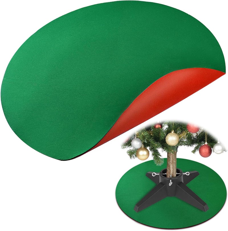 Emsiok Reversible Christmas Tree Stand Mat, 28 Inch Round Christmas Tree Floor Protector Red and Green Christmas Tree Pad Waterproof Felt Xmas Tree Mat for Under Christmas Tree to Protective Floor - Image 1
